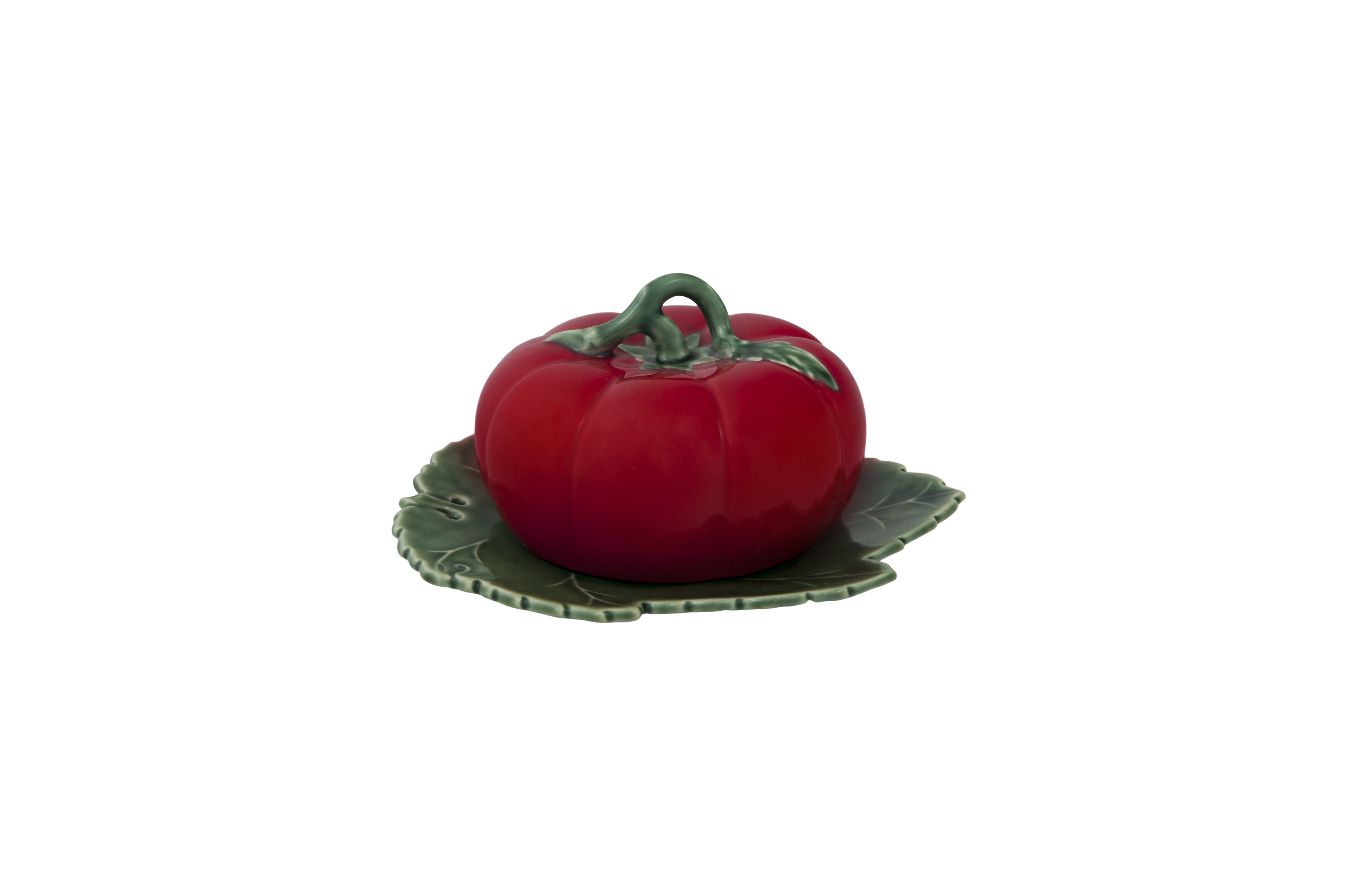 Bordallo Pinheiro - Manteigueira com Tampa Tomate